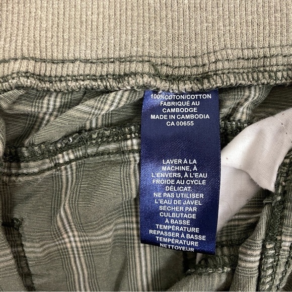 Reitmans Capris Cotton Green Plaid Sz 9 Roll Tab Cuffs Soft Band Elastic Waist - Picture 9 of 12